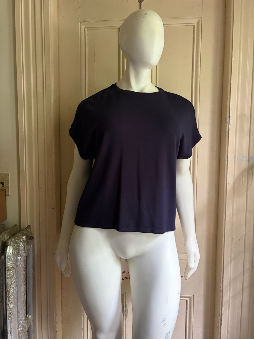 Talbots Relaxed Short Sleeve Top in Deep Navy